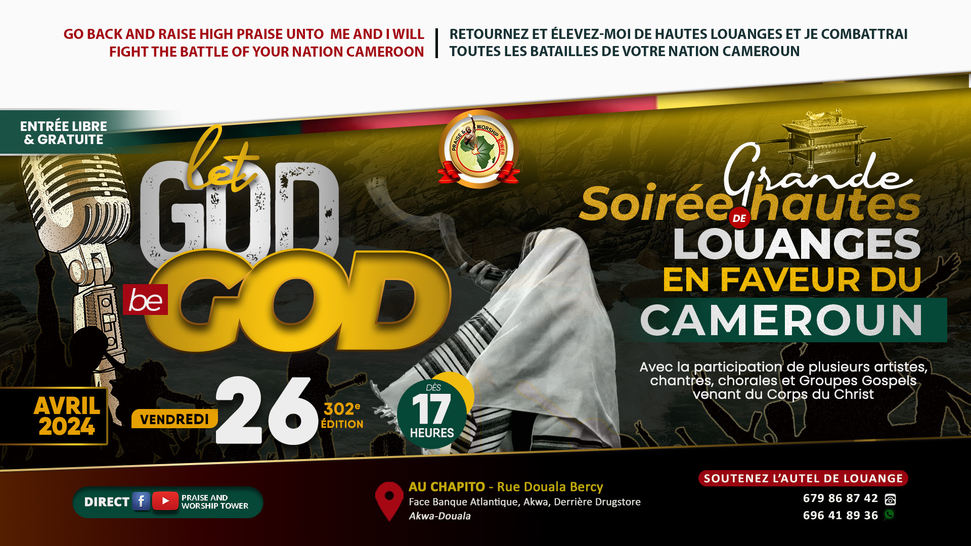 302e édition des soirées de hautes louanges en faveur du Cameroun