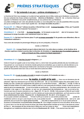 Aperçu de Document de Prières stratégiques