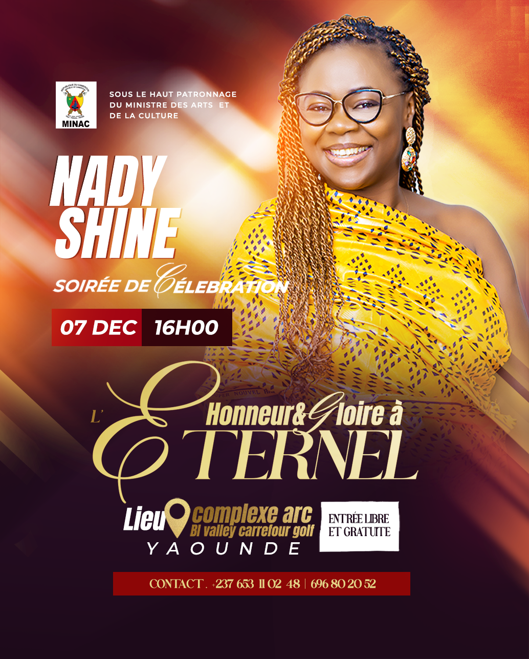Une soirée exceptionnelle vous attend à Yaoundé Avec NADY SHINE !