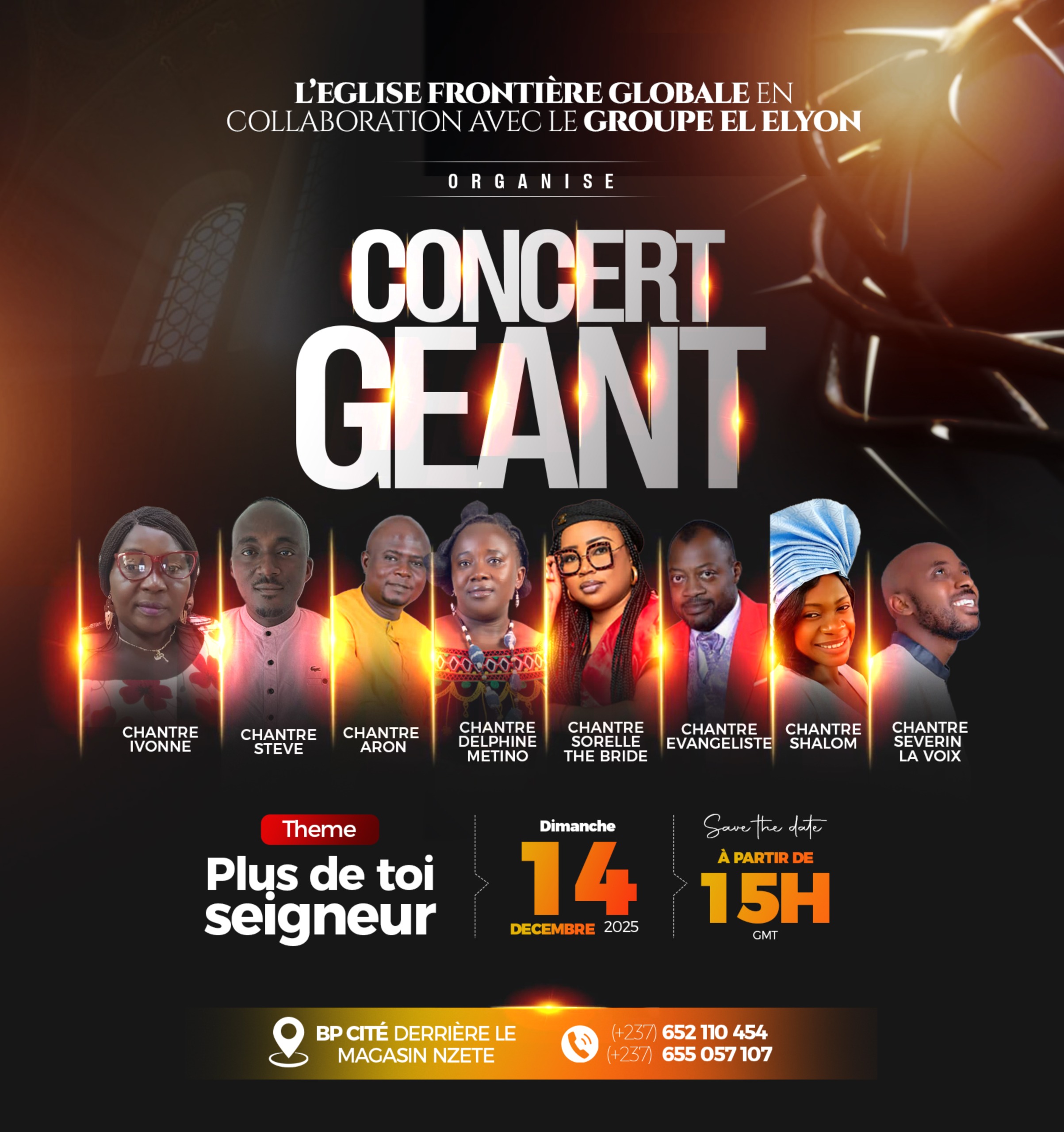 Concert géant à BP Cité Douala: "Plus de toi Seigneur" réunit 8 artistes gospel le 14 décembre