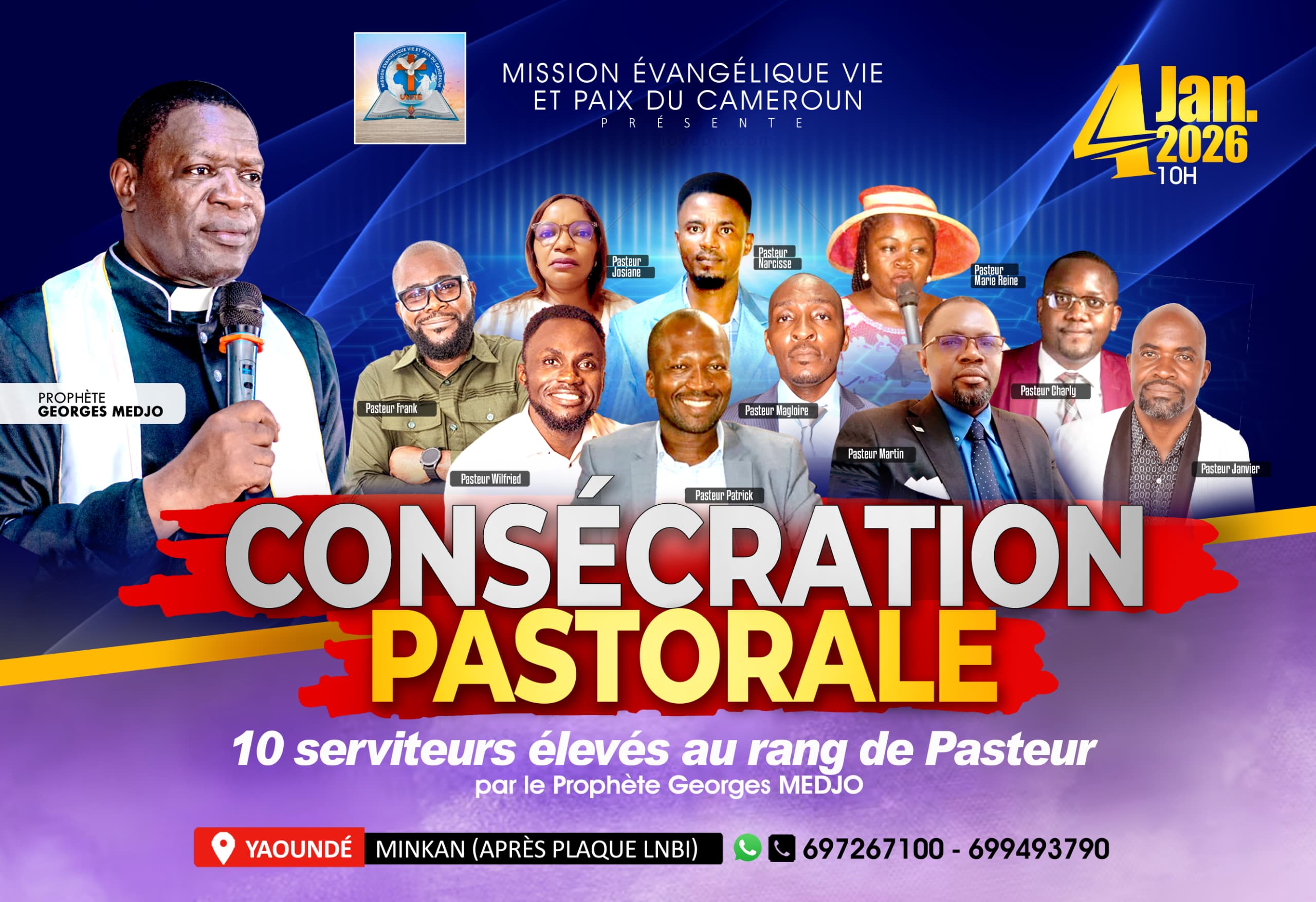 CONSÉCRATION PASTORALE – MISSION ÉVANGÉLIQUE VIE ET PAIX DU CAMEROUN