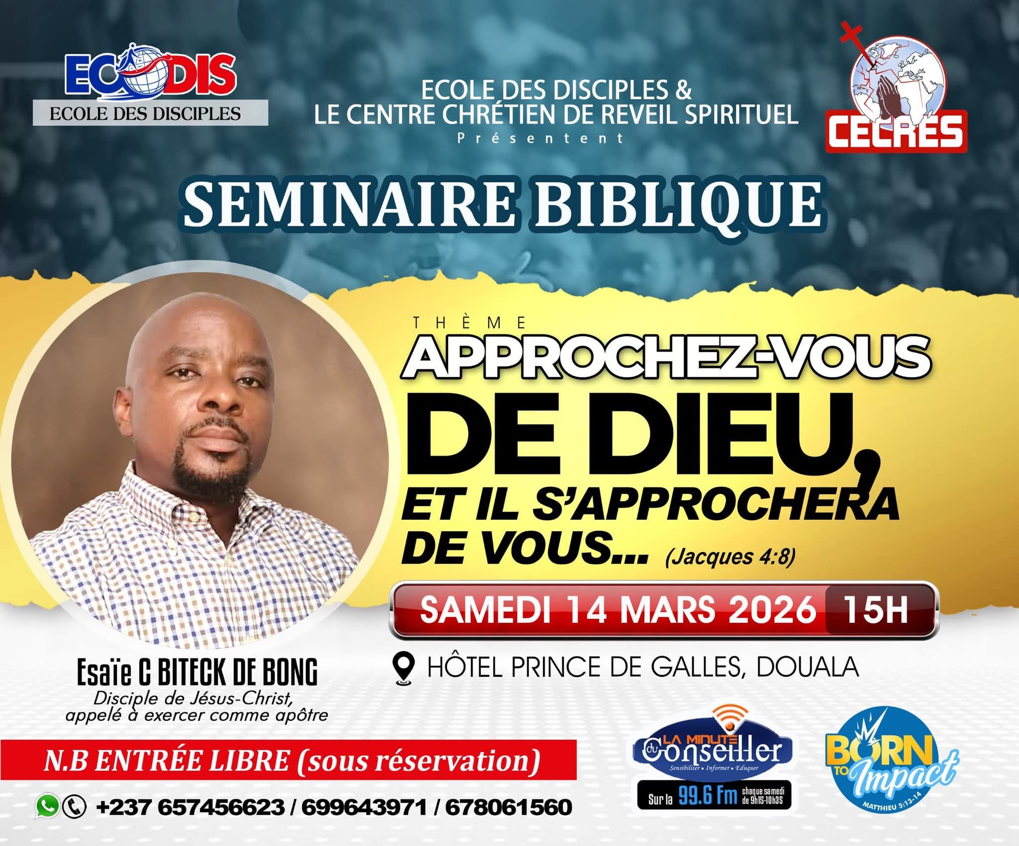 Douala accueille un grand Séminaire Biblique sur le rapprochement avec Dieu