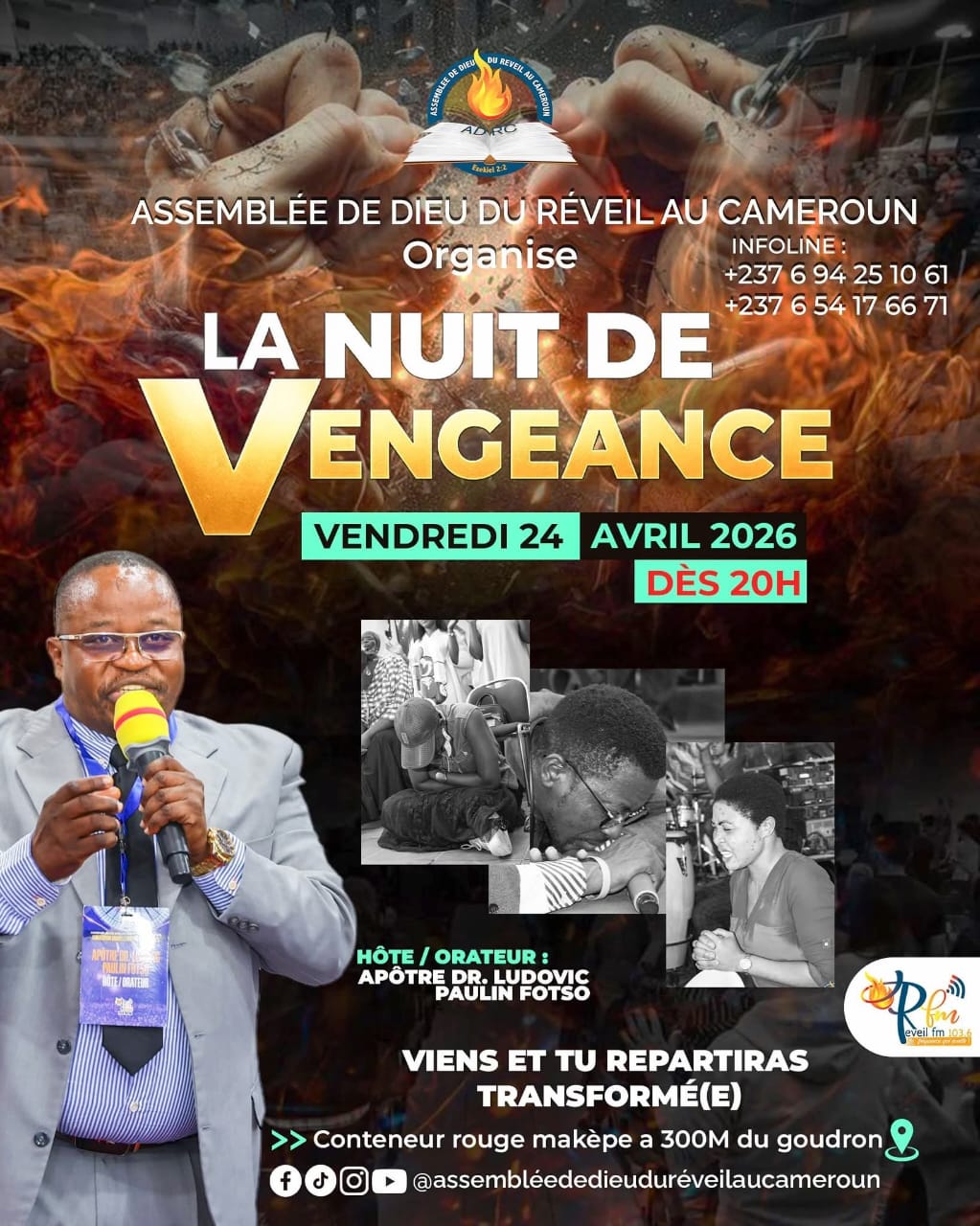 LA NUIT DE VENGEANCE EST LÀ AVEC l'Apôtre Dr. Ludovic Paulin Fotso