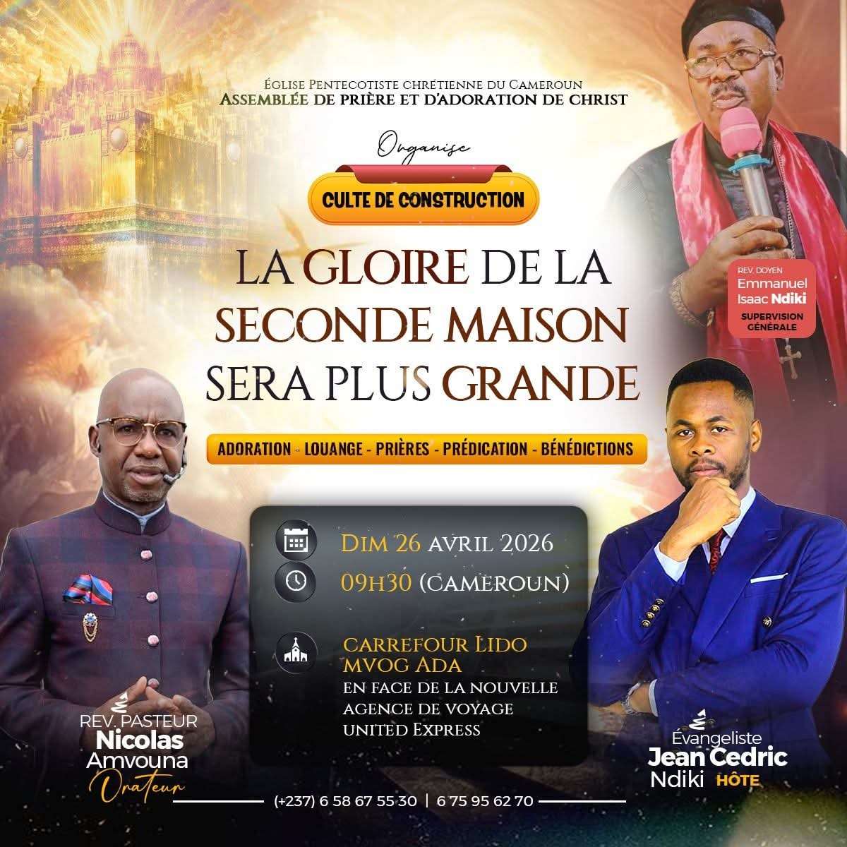 CULTE DE CONSTRUCTION A L'Église Pentecôtiste Chrétienne du Cameroun