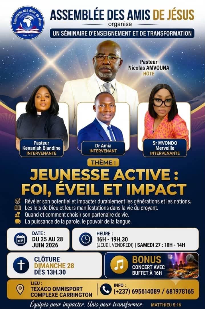 SÉMINAIRE « JEUNESSE ACTIVE : FOI, ÉVEIL ET IMPACT »
