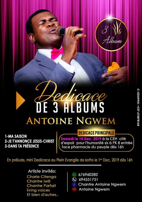 Singer Antoine Ngwem in concert signing his 3 albums