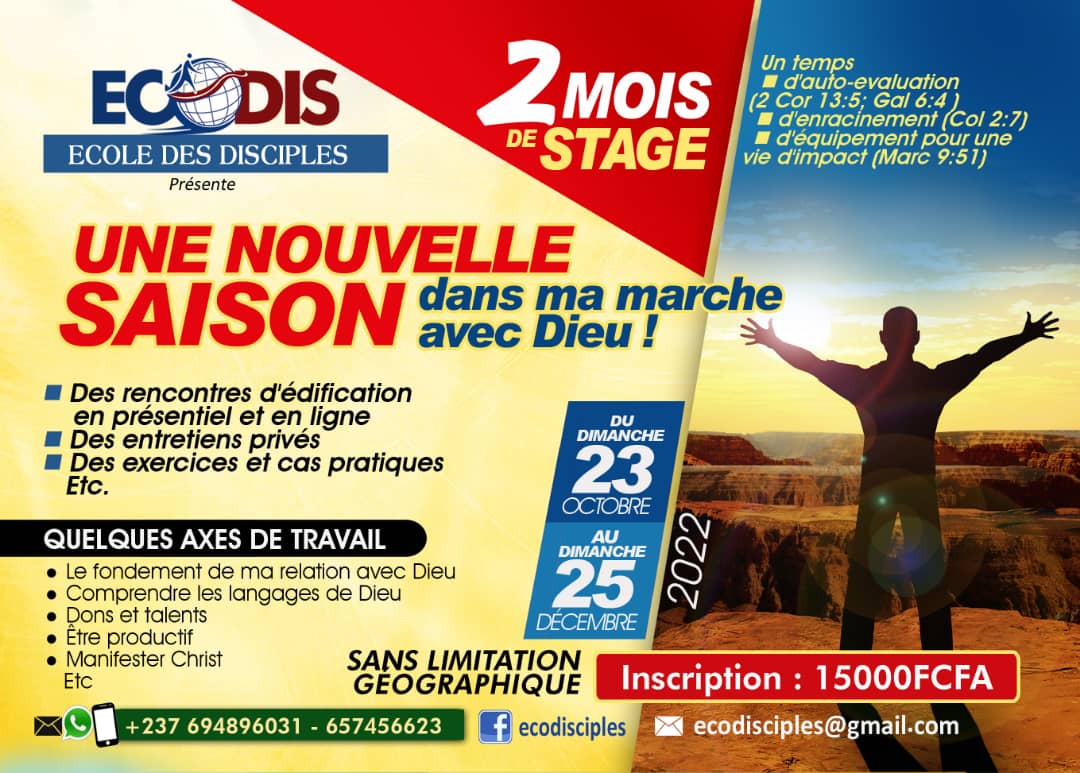 Nouvelle saison &agrave; l'école des disciples