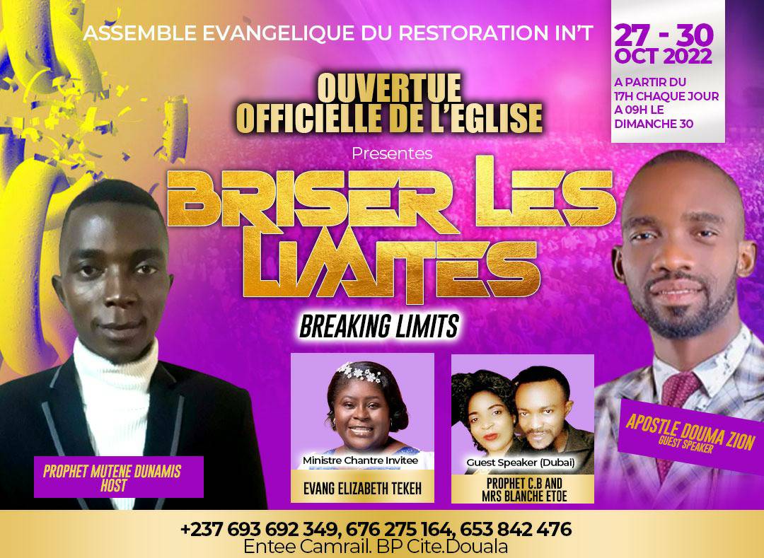 Ouverture officielle de l'église Assemblée Evangélique de Restauration Int'le